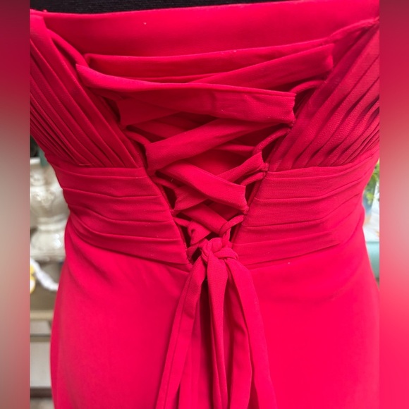 RED STRAPLESS SPECIAL OCCASION CORSET TIE UP FORMAL HOLIDAY SHORT DRESS SZ M - Picture 7 of 13